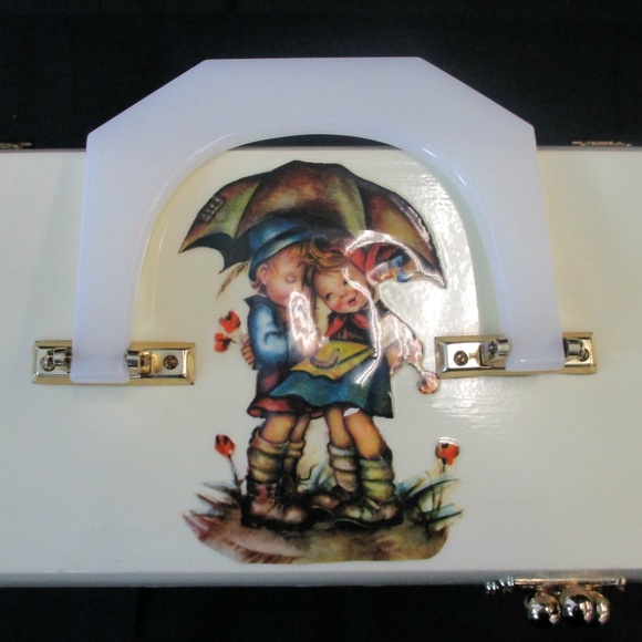 Vintage Wooden Decoupage 3D Vicki Jean Purse - Picture 5 of 8